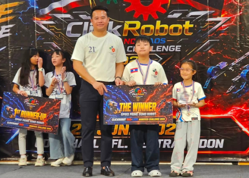ClickRobot Laos SPIKE Prime Team Fighting winners at ClickRobot Udon Robotics Competition 2026
