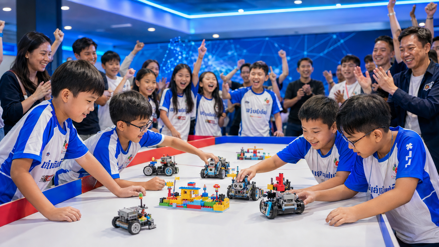 Teams competing at the ClickRobot Thailand–Laos Robotics Challenge